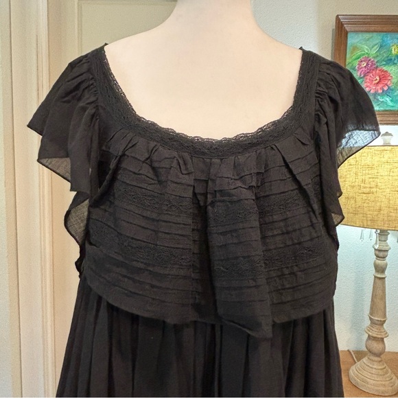 Free People Black Mini Ruffle Dress Size S - Picture 9 of 9